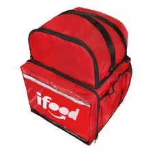 Mochila Motoboy Ifood Só A Bag Big Bolsão - Alça Em Couro