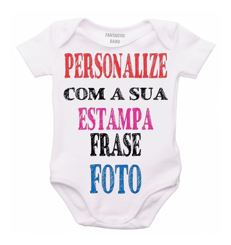 1 Body Bebê Infantil Personalizado Com Nome Frase Estampa