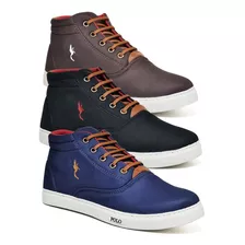 Sapatenis Barato Masculino Casual Polo Blu Kit 3 Pares Bota