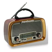 Radio Retro Am/fm B398 Bluetooth Recargable Vingate Tws 
