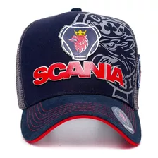 Boné Scania Trucker Caminhão Snapback Curva V8 Caminhoneiro