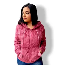 Blusa De Frio Feminina Peluciada Felpud Aberta Capuz Inverno