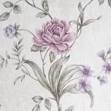 Papel Decorativo De Parede Quarto Sala Primavera Lilás 10m