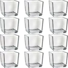 Kit 15 Mini Vasos De Vidro Castiçal Porta Vela De Mesa 300ml