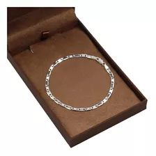 Pulseira De Prata 925 Masculina Piastrine Diamantada 20cm Cor Prateado