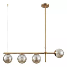 Lustre Pendente Moderno Esfera Bola Dourado Inovartte Inl86