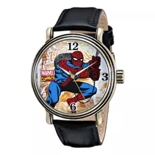 Reloj Hombre Marvel W001763 Cuarzo Pulso Negro En Cuero