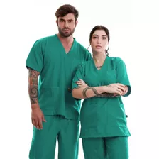 Camisa Scrub Hospitalar Gabardine Com Bordado Pronta Entrega