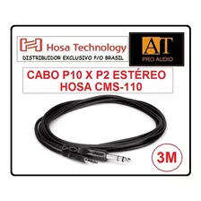 Cabo Patch P2 X P10 Estéreo Hosa Cms110 Trs X 3.5mm 1/8'' 3m