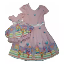 Vestidos Tal Mãe Tal Filha Circo Rosa Claro