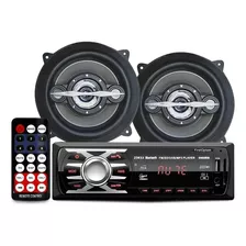 Som De Carro Rádio Automotivo Bluetooth + Par Falante 5 Pol.