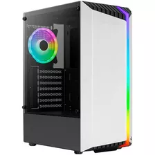 Gabinete Chasis Gamer Aerocool Bionic Fan Y Tira Rgb Vidrio Color Blanco