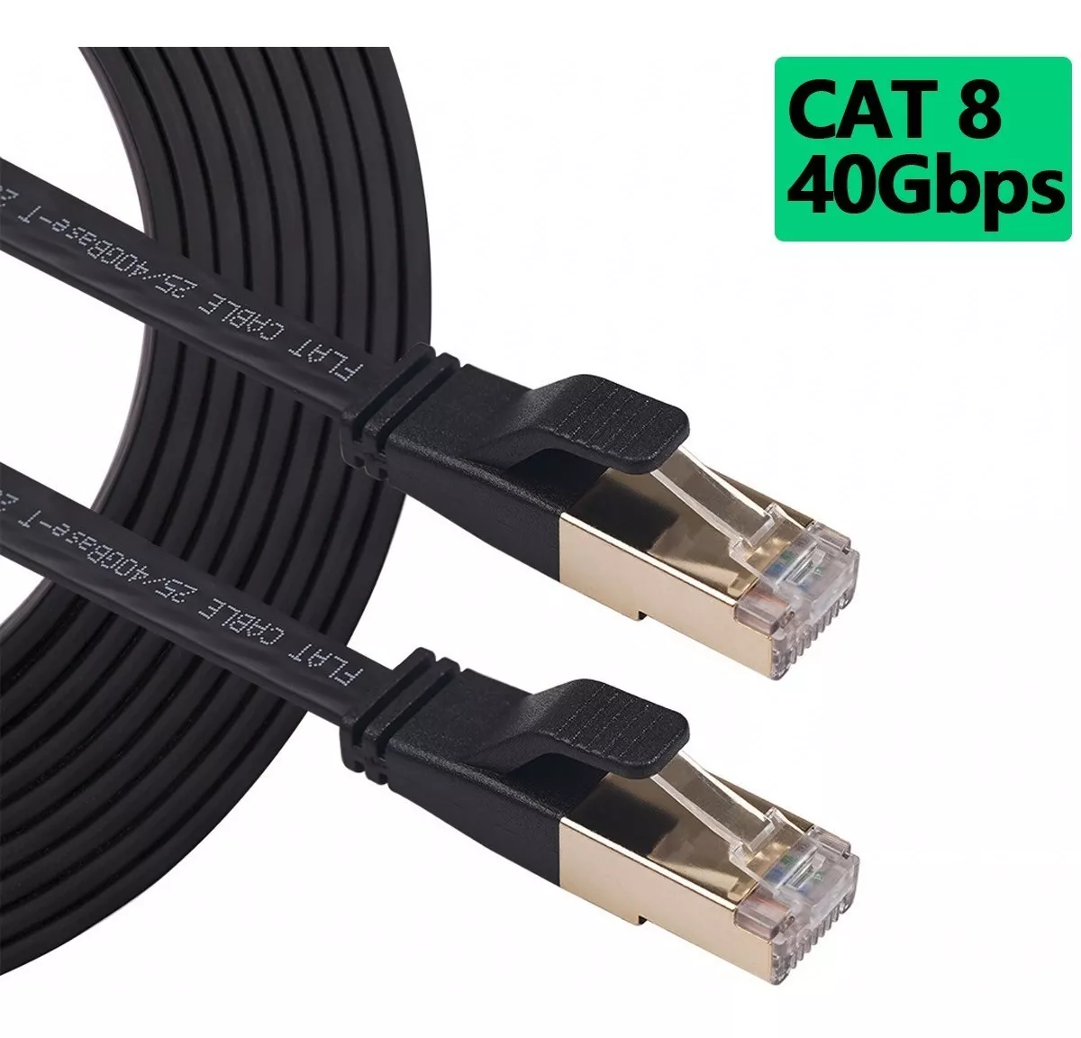 Cable Rojo Plano Categoría 8 Cat8 Rj45 Utp Ethernet 1m 40gbp