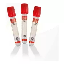 100 Tubos Vermelho 4ml Para Coleta De Sangue Vácuo Hemograma