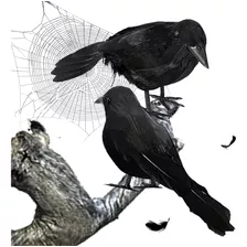 Moonear 2 Pcs Halloween Cuervos De Plumas Negras Realistas L