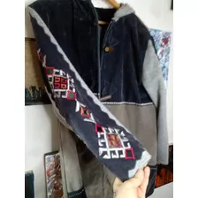 Campera Gamuza Con Tejido Media Estación Talle L