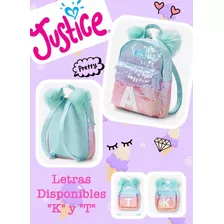 Mini Mochila Justice Lentejuela Inicial Letra T