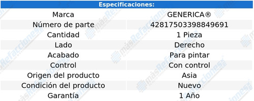 (1) Espejo Der P/pintar C/control Generica Kwid 19_22 Foto 2