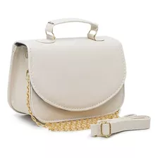 Bolsa Feminina Pequena Luxo De Ombro Coleção Vrm Cores Cor Palha / Off White Cor Da Correia De Ombro Mesma Cor Da Bolsa