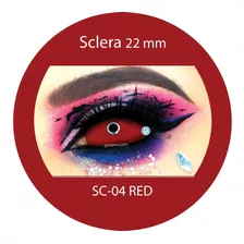 Pupilentes Sclera 22mm Red Disfraz Halloween Fantasia