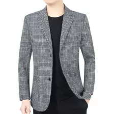 Jaqueta Blazer De Xadrez Masculina Casual Slim Conforto