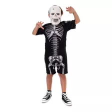 Fantasia Infantil Esqueleto Caveira Halloween Dia Das Bruxas