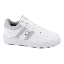 Fratello Tenis Casual Color Blanco Gris Para Mujer 0010