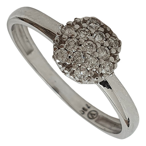 Anel Vivara Pavê De Diamantes De Ouro 18k 750 Branco 17