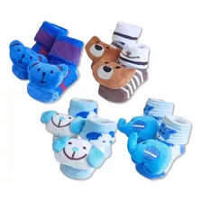 Kit 4 Pares Meias Sapatinho Pantufas Bebê Recém Nascido Baby