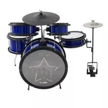 Bateria Infantil Luen Star Kids Azul Completa