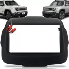 Moldura Painel 2 Din Multimidia Dvd Mp5 Jeep Renegade 2015 Até 2019 Preto Fosco Padrão Japonês E Chinês