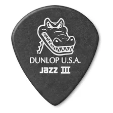 Jim Dunlop Jazz Iii Grip Púas De Guitarra Negras Color Gris