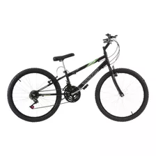 Bicicleta De Passeio Ultra Bikes Bike Rebaixada Aro 24 18 Marchas Freios V-brakes Cor Preto