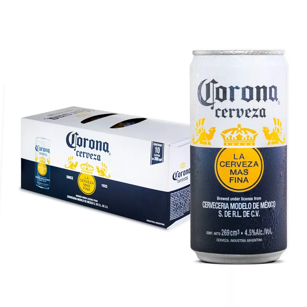 Cerveza Corona American Adjunct Lager Rubia Lata 269 ml 10 U
