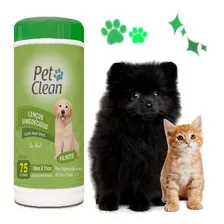 Lenços Toalhas Umedecidas C/75 Para Cães E Gatos Pet Clean