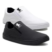 Kit 2 Pares Tenis Slip On Masculino Polo Casual Original