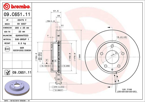 Disco De Freno / Mazda 3 I Sv 2014 - 2015 Delantero Foto 2