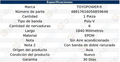 Banda Toyopower Volvo S60 L5 2.3l Turbo 2001 A 2004 Foto 4