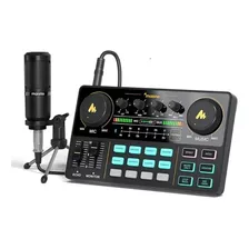 Combo Maono Interfaz + Mic Podcast Streaming Am200s1 Fabrix