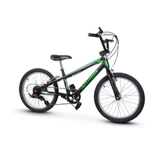 Bicicleta Aro20 Infantil Blade Preta Verde Com Marcha Nathor