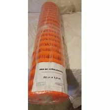 Red Malla Tejido Señalización Polipropileno Naranja 1x50 Met