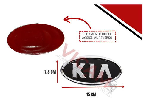 Emblema Kia Autoadherible 15 X 7.5 Cm Foto 3