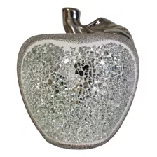 Figura Decorativa Manzana Espejada Platadeada