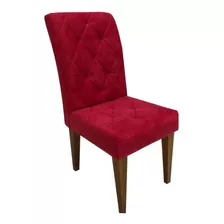 Kit 6 Cadeiras Delux Para Sala De Jantar Em Sued Vermelho