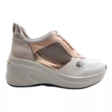 Zapatilla Via Marte Plataforma Sneaker Confort 5908p Taco7cm