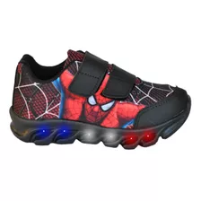 Sapato Infantil Led Homem Aranha Meninos C/ Luz Velcro 