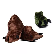 Kit 2 Pares De Pantufa / Pata Dinossauro / Pata Garra Marrom