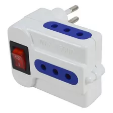 Adaptador Conector Enchufe Triple Interruptor 250v 10a 1500w Color Blanco