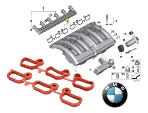 Junta Multiple Admision Bmw 320i 323i 325i 330i X3 X5 Z3 Z4 Foto 7