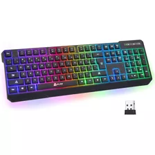 Teclado Gamer Inalámbrico Klim Chroma, Rgb, Recargable